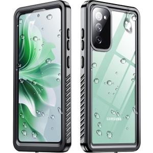 SPIDERCASE Designed for Samsung Galaxy S20 FE 5G Case Waterproof,Built-in Screen Protector [12FT Military Shockproof] IP68 Underwater Full Heavy Duty Anti-Scratched Rugged Case for S20 Fe 6.5",Black