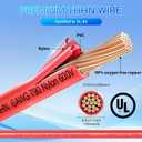 THHN Wire 6 Gauge 25FT, UL83 THHN/THWN-2 6 AWG Cable Stranded Copper with Nylon Jacket and PVC Insulation Building Wires for Residential, CNC, Panel Wiring, Circuit, Control(600V, Red)