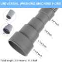 Washing Machine Drain Hose Universal 11.4 FT Dishwasher Drainage Hose Flexible Corrugated Washer Hose Extension Kit with 1 U-Bend Holder, 1 Extension Adapter and 4 Steel Clamps