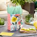 Hallmark 9" Medium Gift Bag with Tissue Paper (Bright Flowers) for Valentine's Day, Easter, Birthdays, Bridal Showers, Weddings, Baby Showers, Mother's Day