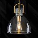Modern Glass Shade Pendant Light Kitchen Island 10" Hand-Blown Hammered, Gold Finish, Adjustable Boom Ceiling Light for Living Room, Dining Room, Hallway
