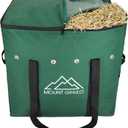 Hay Bag for Horses - 900D Polyester Horse Hay Bag, Hay Storage Bag - Carry Handles, PVC Waterproofing, 2-String Bale (Hunter Green, Small)