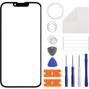 Duotipa New Front Glass Panel Replacement for iPhone 13/13 Pro with Specialized Repair Tools Kit.(No LCD Touch  Digitizer)-6.1''