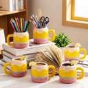 FoldTier 6 Pcs Graduation Teacher Appreciation Gifts Mugs 12oz Pencil Ceramic Coffee Mug Bulk Funny Pencil Pen Holders Thank You Teacher Gifts Appreciation Presents for Teachers Friends