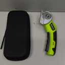 Cordless Electric Scissors: 4V Rechargeable Rotary Cardboard Cutter, 3000mAh Battery, with LED Light, 2 Blades, Box Cutter for Fabric Carpet Carton Plastic Leather Cloth (Green)