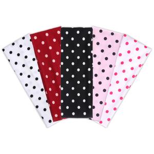 Tucnoeu 5pcs Polka Dot Headbands, Elastic Wide Headband, Soft Headbands
