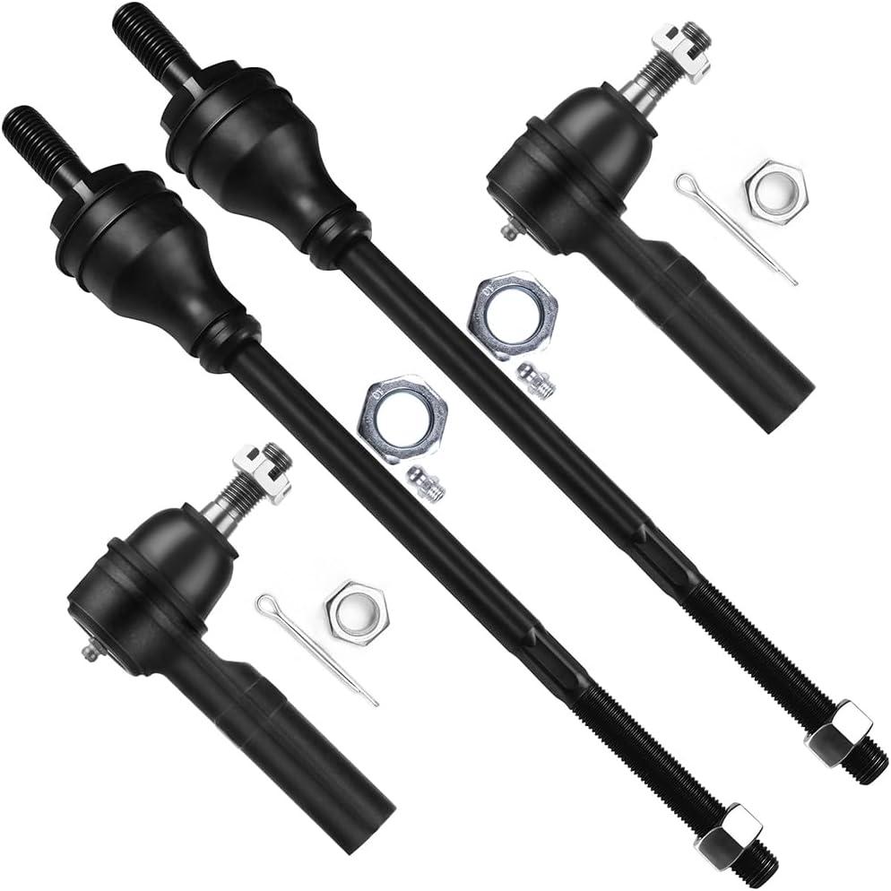 SCITOO 4pcs Front Suspension Kit Inner Outer Tie Rod End Fit 2003-2019 For Chevy Express 2500 Express 3500 For GMC Savana 2500 Savana 3500