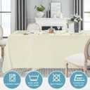 VidaFete Tablecloth 10 Pack 90 * 156inch Rectangle Table Cloth Polyester, Stain Wrinkle Resistant Polyester Dining Table Cover for Kitchen Dinning Party Wedding Rectangular Buffet Decoration(Ivory)