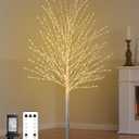 6FT Lighted Birch Tree with 880 LED Warm White Lights, 8 Twinkle Modes, Timer, Dimmable Artificial Light Up Twig Christmas Tree for Indoor Outdoor Xmas Holiday Party Decor