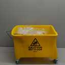 Mind Reader Mop Bucket with Wringer, 22 Qt (5.5 Gallon), Floor Cleaning, Handle, Wheels, 16.25"L x 10.75"W x 24.5"H, Yellow