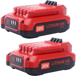 Biswaye 2 Pack 20V MAX Battery CMCB202-2 Replacement for Craftsman V20 Lithium Ion Battery CMCB204 CMCB202 CMCB201 (for All V20* Cordless Tools) CMCS600B CMCB104 CMCK700D2 CMCD700C1 CMCG400B CMCK401D2