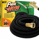 Flexi Hose Lightweight Expandable Garden Hose, 20FT -Retractable Garden Hose, Water Hose - No-Kink Flexibility, 3/4 Inch Solid Brass Fittings and Double Latex Core