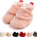 Ohwawadi Infant Baby Slippers Girls Boys Booties Warm Baby Socks Shoes Newborn Crib Footwear Prewalkers (12-18 Months Toddler, M1982 Pink)