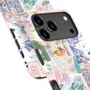 for iPhone 17 Pro Max Case Cute - Wireless Charging Compatible - Dual-Layer Hard Shell + Silicone Cover - Aesthetic Protective Phone Case for Women - Coquette Italian Summer Collage Coastal