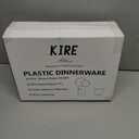 KIRE 150 Piece Blue Plastic Plates Disposable - Blue Dinnerware Set Includes 25 Dinner Plates, 25 Salad Plates, 25 Utensils Set 25 Clear Cups for Birthday/Picnic/Baby Shower/Easter/Spring