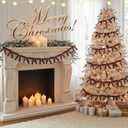 2 Pcs Christmas Bow Garland Banner 16.4 ft Pre-Assembled Brown Satin Bows Ornaments Xmas Bows Hanging Decor for Room Fireplace Bachelorette Party Birthday Baby Shower Supplies