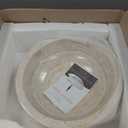 Shades of Nature Travertine Bathroom Sink - Modern Above Counter Bathroom Vessel Sink - Round Bowl Shaped Hand-Carved Vanity Sink - Perfect for Luxury Bathrooms & Spa-Inspired Interiors