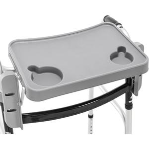 Walking Tray, Detachable Tray, Walking Aid Accessory Tray Table are Suitable for Most No Side Railing Standard Walking Aids, with Two Cup Holes, Tool Free Installation,20.47 * 10.23 in
