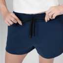 SPRUCE INT Summer SweatShorts for Women - Cotton Drawstring French Terry Comfy Casual Lounge Shorts Cute Shorts for Workout (Blue)