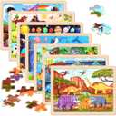 OCTERIC 7 Packs Puzzles for Kids Ages 4-6, 60 PCs Wooden Jigsaw Puzzles Preschool Educational Toys Gifts for Children Ages 4-8, Kids Puzzle for 3 4 5 6 Year Olds Boys Girls