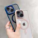 for iPhone 13 Case Magnetic Clear Phone Cases [Compatible with Magsafe], Military Grade Protective Bumper Slim Fit Cell Phone Shockproof Cover for Men Women Girls - Gray