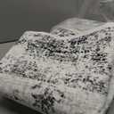 Washable Rugs 5x7 Area Rugs for Living Room, Thin Carpet for Bedroom, Soft Faux Wool Retro Dining Room Rug Non Slip & Non-Shedding Resistant Low Pile Vintage Print Rug for Home Office (White/Grey)