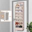 STORAGE MANIAC Over the Door Shoe Organizer Heavy-Duty Large Deep Pocket Hanging Shoe Organizer Shoe Rack Door Closet Shoe Organizer for Wall, Dorm & Narrow Door Storage Shoe Holder Oat Beige, 2 Pack