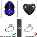Luxury LED Lighted Ring Box - Heart Shaped Elegant Starry Sky Ring Case for Wedding Rings, Perfect for Engagement, Proposal, Anniversary, Ceremony, and Gift Giving