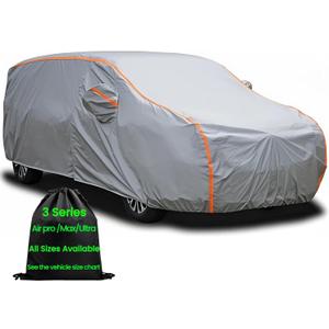 Mini Van Car Cover Waterproof All Weather for Automobiles, Outdoor Full Van Cover with Zipper, Universal Fit for Pacifica, Grand Caravan, Honda Odyssey, Sienna, Fit Mpv 191" to 206" (Size 18: MPV MiniVan (Under 207"), Gray(Max))