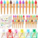 Marspark 36 Sets End of Year Gifts Includes 36 Ice Cream Pens Black Ink, 36 Gift Cards and 36 Mesh Bags for End of Term Summer Birthday Graduation Ice Cream Party Favors for Reward Teacher Supply