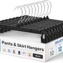 Smartor Pants Hangers - 30 Pack, Black Clips Hangers with 360 Hooks, Shorts Hanger with Strong Clamps, Dress, Heavy Duty as Trousers, Skirt, Jeans, Towel and Bottom Clothes -12 Inch