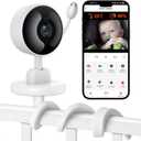 Baby Monitor with Camera and Audio, WiFi Indoor Video Baby Camera with Mount, Motion & Cry Detection, Temp & Humidity Sensor, Night Vision, 2 Way Audio, 4 Lullabies, APP Control