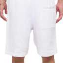 PROGO USA Mens Shorts Classic Fleece Workout Shorts - Men Shorts Casual with Elastic Waist (White, S)