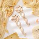 2 Pcs Wood Carved Onlay Wooden Appliques Versailles Medium Ribbon with Bow Drop Onlay Furniture Decals Bow Decor for Home Wall Door Dresser Bed Mantel Cabinet, 12.36 x 4.92 Inch