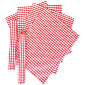 Red & White Checkered Kitchen Tea Towels, 100% Woven Cotton Washable Dish Cloth(Set of 6) (15.8" x 11.2" (Set of 6))