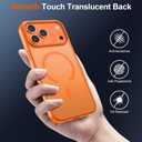 SUPFINE Magnetic for iPhone 17 Pro Max Case with Screen Protector (Compatible with MagSafe)(Military Grade Drop Protection) Translucent Matte Shockproof Phone Cover,Starry Orange