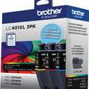 Brother Genuine LC401XL 3PK High Yield 3-Pack Color -Ink -Cartridges Includes 1- -Cartridge Each of Cyan, Magenta and Yellow -Ink.