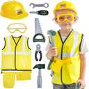 Tool Set for Kids Aged 3 4 5, Toddler Construction Pretend Toys with Worker Vest & Hat, Child Dress up Gift for Boys Girls