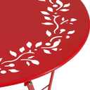 Alpine Corporation Indoor/Outdoor 3-Piece Bistro Set Folding Table and Chairs Patio Seating, Red