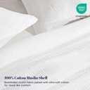 PHF Cotton Muslin Comforter Set Queen 100% Cotton Cover, Ultra Soft & Breathable, 3PCS Lightweight All-Season Bedding with Polyester Fill, 1 Comforter 90"x90" & 2 Pillow Shams 20"x26", White