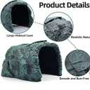 BNOSDM Large Reptile Hideout, Tortoise Hide, Bearded Dragon Hideout Cave Shelter, Resin Turtle Basking Platform, Reptiles Habitat Decor Tank Accessories for Lizards Geckos Snakes Chameleons Frogs