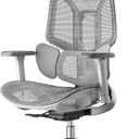 Hbada E3 Air Ergonomic Office Chair, Big and Tall Office Chair - with 3-Zone Dynamic Lumbar Support, 3D Adjustable Headrest, 3D Adjustable Armrests, Swivel, Grey(No Footrest)