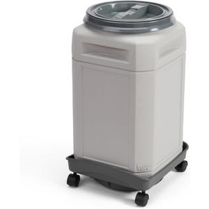 Mighty Tuff 13 Gallon, 54 Lbs Capacity, BPA-Free Pet Food Storage Container with Rolling Dolly on Wheels and Perfect Portion Scoop, Mobile Solution for Air-Tight Pet Food Storage