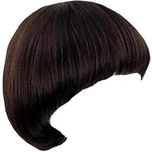 OYSRONG Women Men's Short Black Full Bang Hairstyle Straight Wig, Cosplay Heat Resistant Fibre Wig
