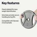 Amazon Basics 2-Inch Olympic Grip Weight Plates, Cast Iron, for Powerlifting, CrossFit & Strength Training