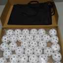 Lunmon 36 Pcs Practice Baseball 42mm Small Training Balls Plastic Hollow Softballs Golf Balls with a Drawstring Bag for Backyard Hitting Batting Training Indoor Outdoor Use