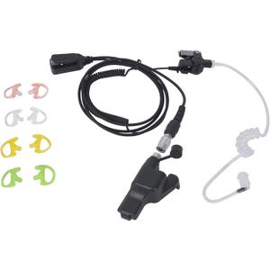 QD Quick Disconnect Quick-Release Walie Talkie Earpiece Ear Piece Two Way Radio Headset Compatible with Motorola XTS 2500 5000 XTS2500 XTS5000(Wired,Black)