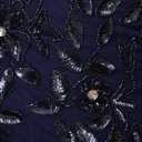 Adrianna Papell Women's Beaded Gown with Godets - Floor Length Gown with Floral Embellishments & Cap Sleeves, size 12 (Blue)
