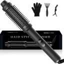 Ukliss 1.5 Inch Thermal Brush, Negative Ion Ceramic Hair Styler, 9 Temp Settings & Dual Voltage for Frizz-Free Shine, Damage Protection for Medium-Long Hair (Black) (Black)