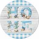 Home Cloth Napkins Set of 4, Beach Starfish Shell Reusable Dinner Napkins Cloth Blue Plaid Wood Grain Washable Dinner Towel for Wedding Party Kitchen Table Decoration, 20x20 Inch